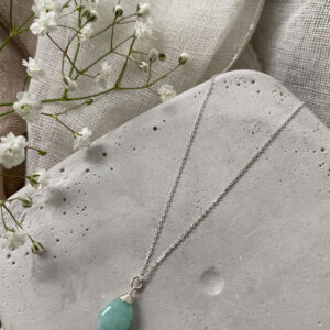 Κολιέ με ημιπολύτιμους λίθους - Aquamarine
