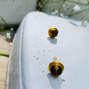 Σκουλαρίκια με ημιπολύτιμους λίθους -  Μάτι Τίγρης