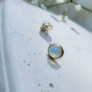 Σκουλαρίκια με ημιπολύτιμους λίθους -  Φεγγαρόπετρα