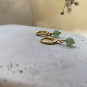 Σκουλαρίκια με ημιπολύτιμους λίθους - αβεντουρίνη